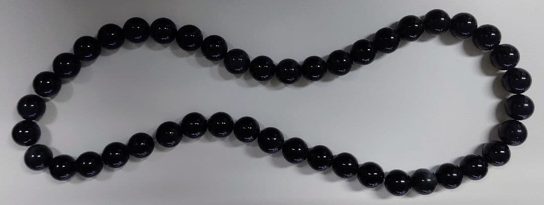 18㎜球オブシディアン44粒760㎜珠＆18㎜球ロッククリスタル20粒105㎜珠