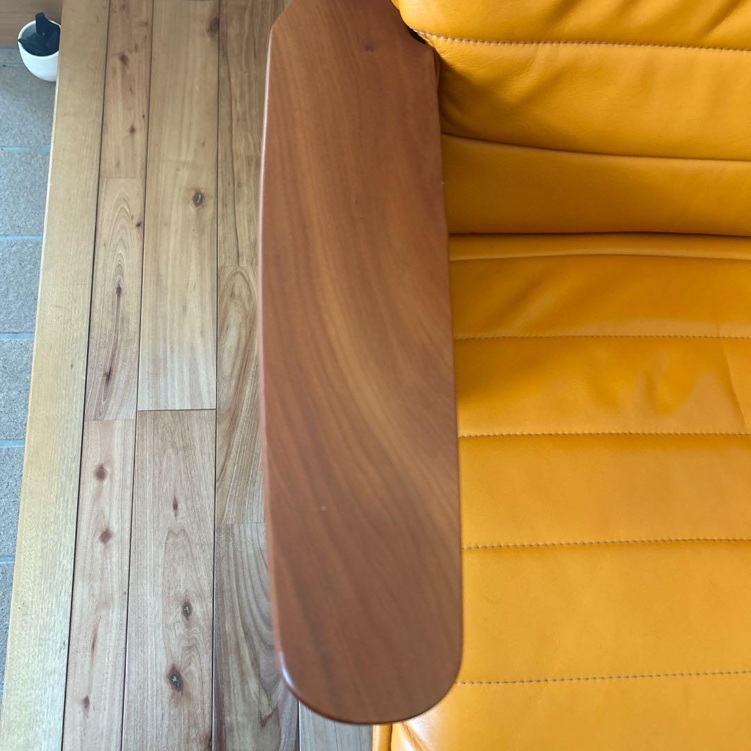 【美品】カリモク 1人 シングルソファー オットマン付き　ザファースト