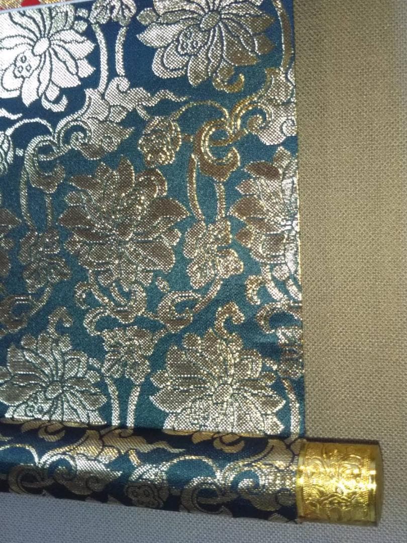 掛軸『西国三十三所霊場集印譜』絹本 鉄色蓮華金襴表具 桐箱付 掛け軸 p8761