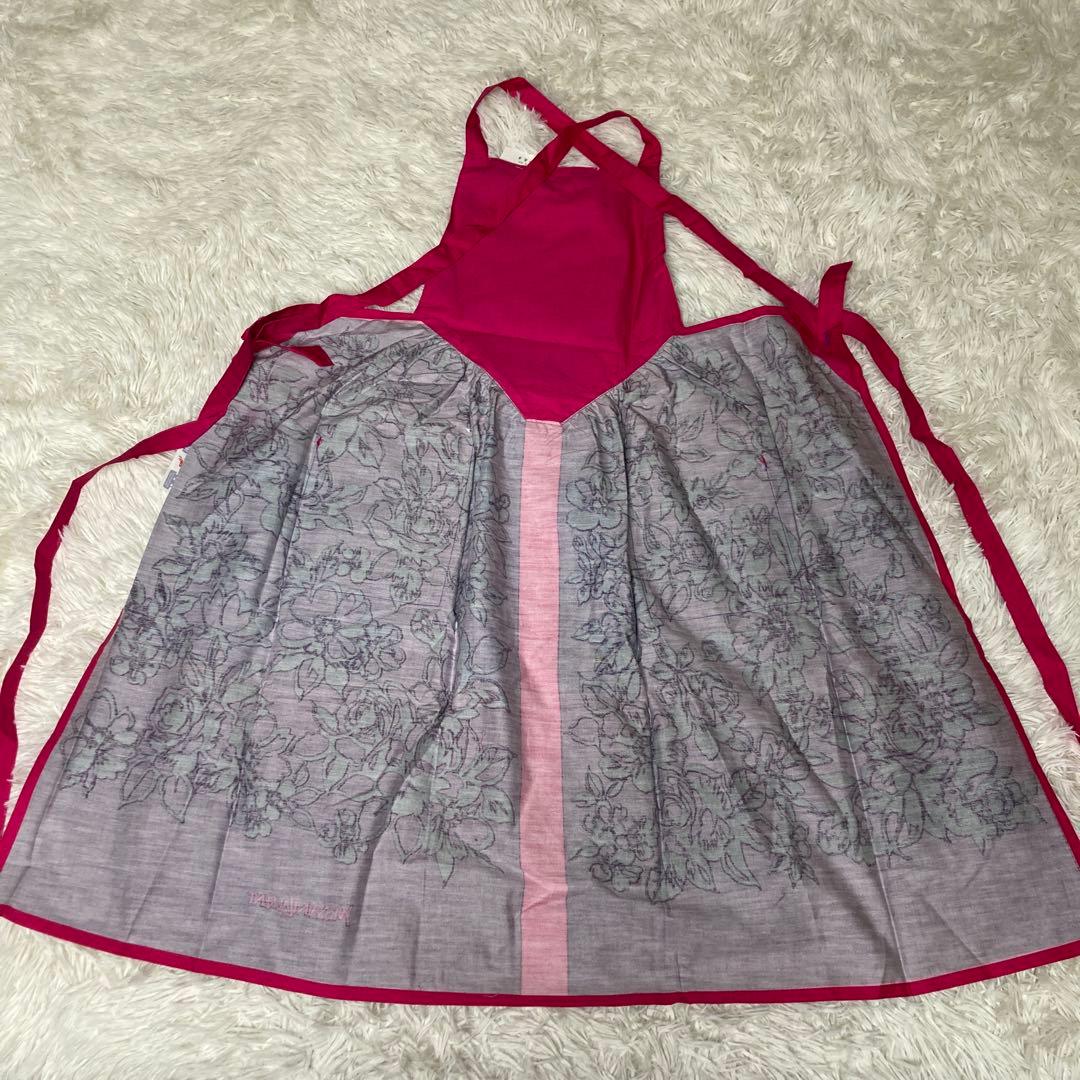 ✨未使用タグ付き品✨ イヴサンローラン エプロン 紫系 花柄 ポケット付き