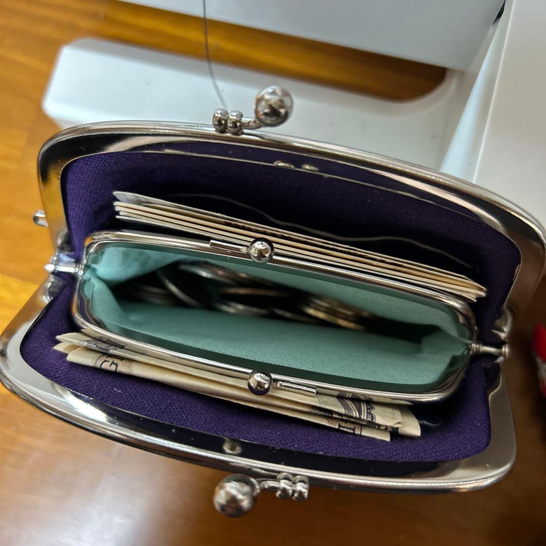 ハンドメイド　ガマ口親子財布