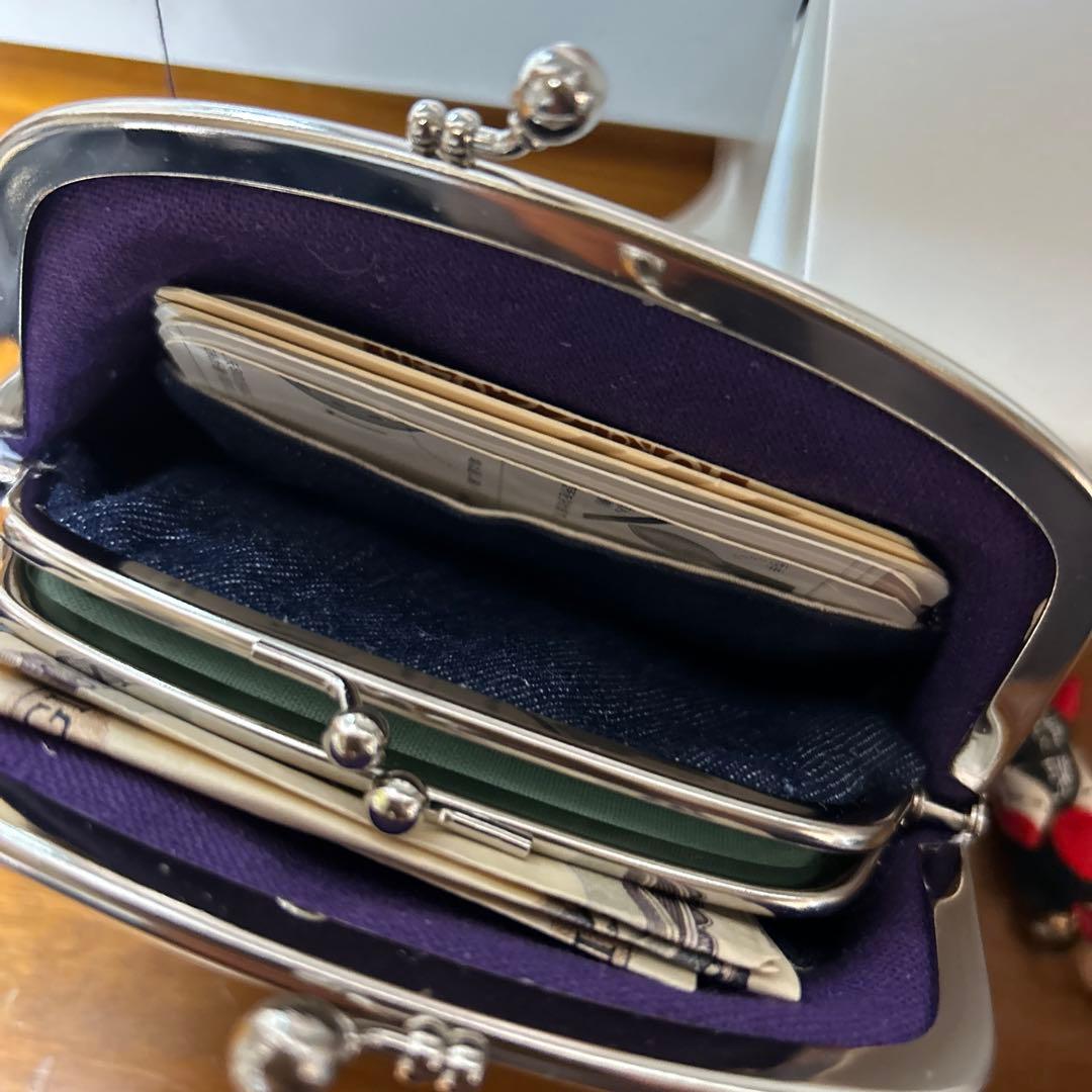 ハンドメイド　ガマ口親子財布