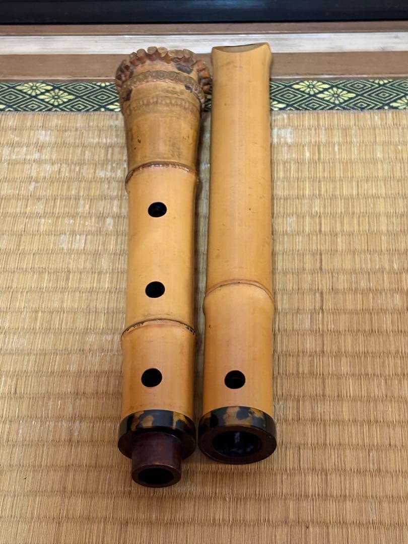 ⭐️都山流尺八　松下深水銘 鼈甲継　1尺8寸管　長さー約54.8センチ