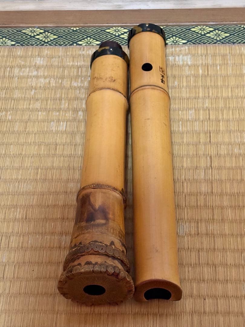 ⭐️都山流尺八　松下深水銘 鼈甲継　1尺8寸管　長さー約54.8センチ