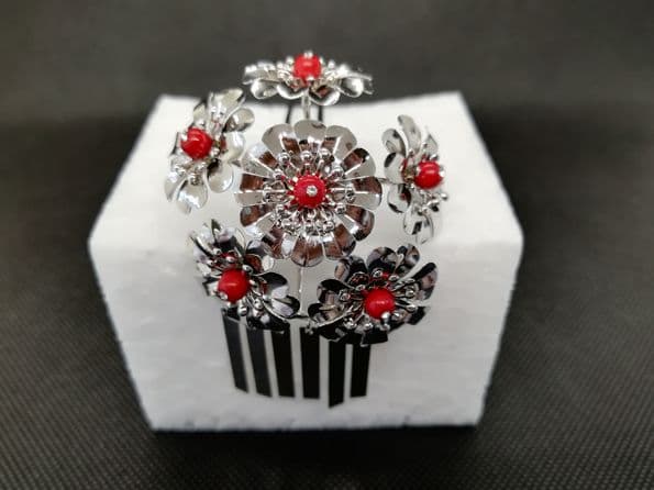 花かんざし サンゴ風 ビラビラ簪 振袖 成人式 着物 髪飾り 日本髪