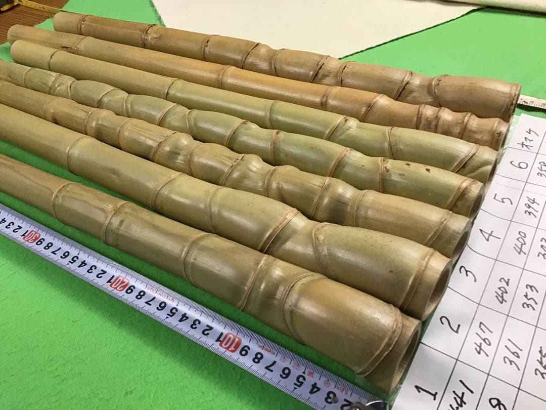 釣り具、その他グリップ、和笛etc用布袋竹「超極太」6本セット