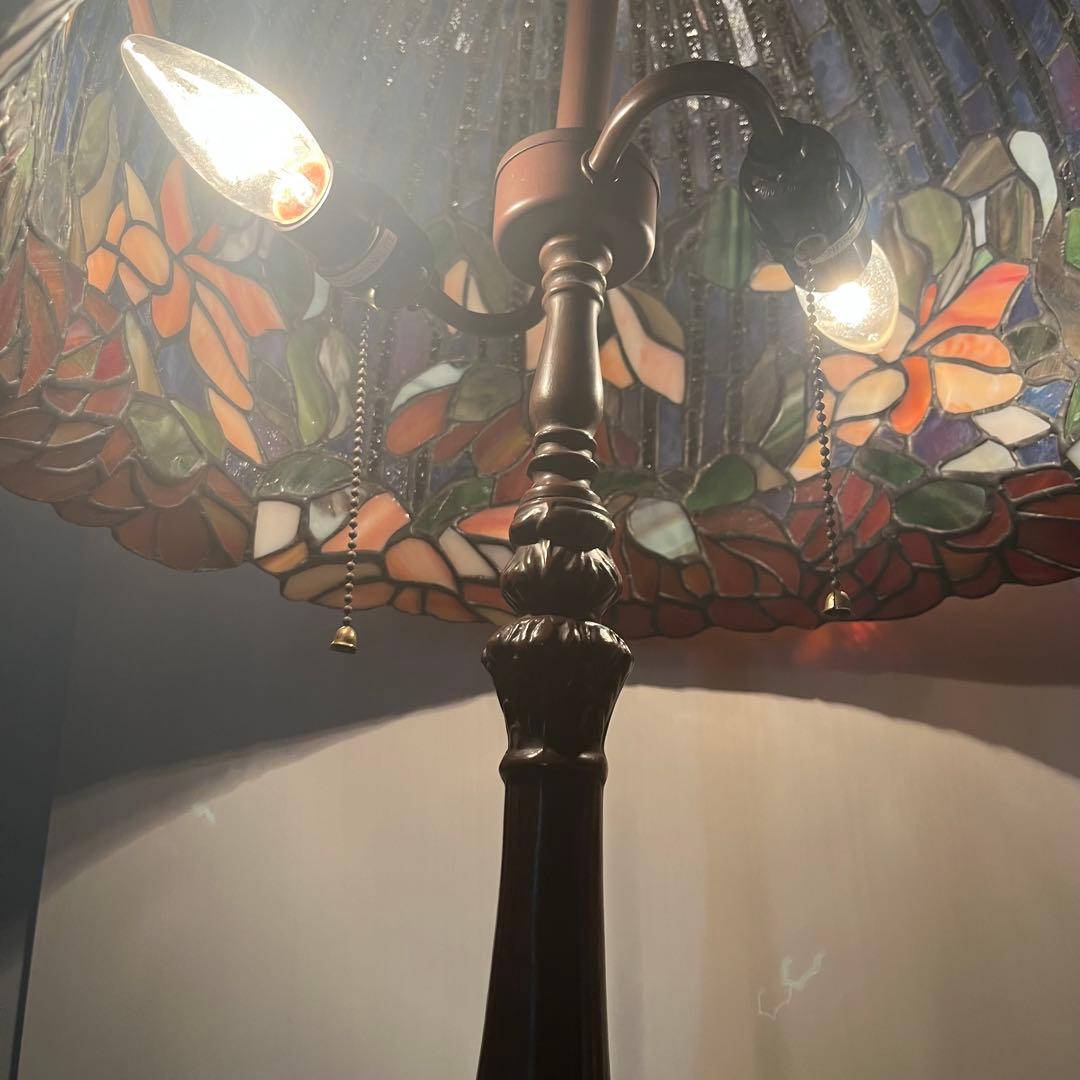 ✨高級品✨アンティーク・高級ステンドグラスランプ　大型／2灯タイプ