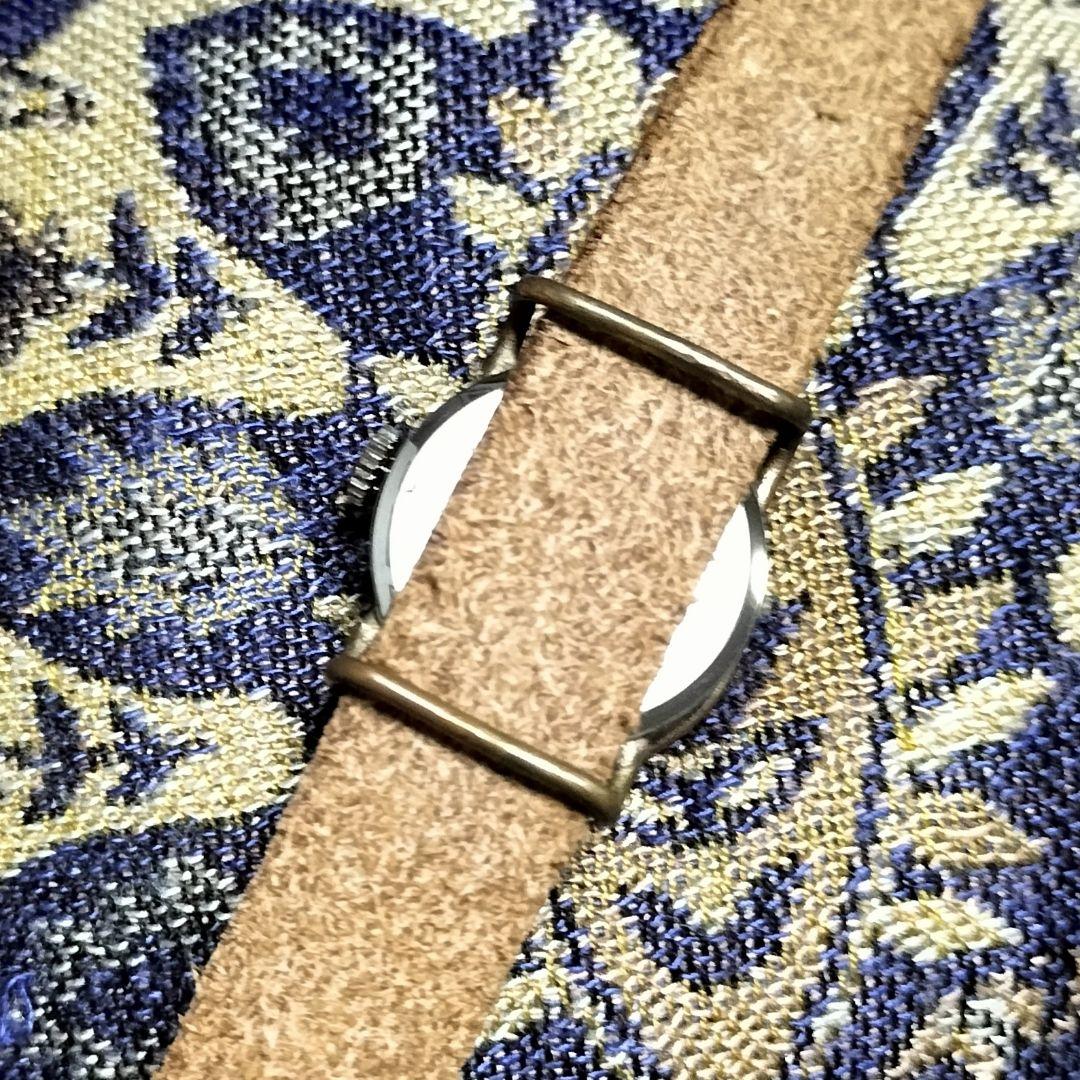 個性派✨アンティークハンドメイドアート腕時計✨ヴィンテージブラウン革レザー時計✨