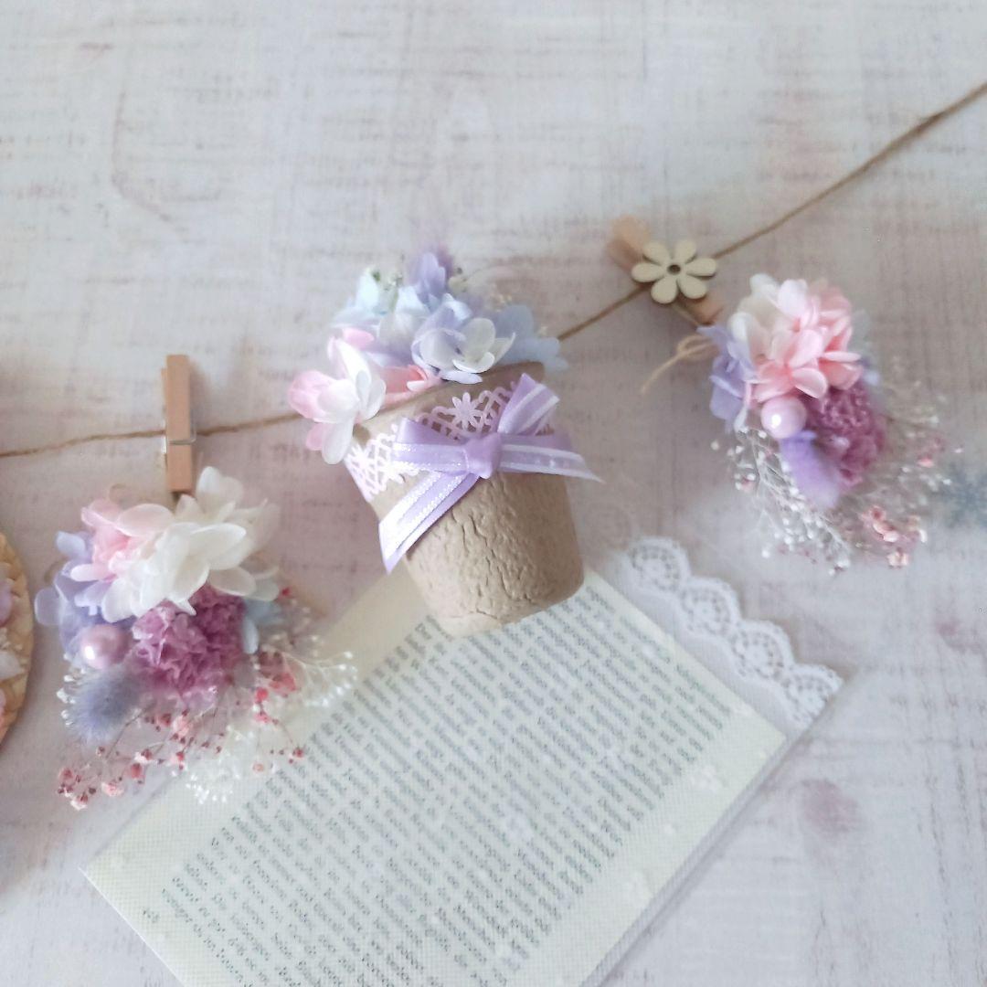 No90 ベビーパープル❤︎夏限定 麦わら帽子のフラワーガーランド❁