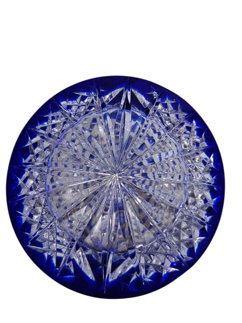 未使用Aderia Crystal 24%pbO コバルトブルー クリスタル花瓶