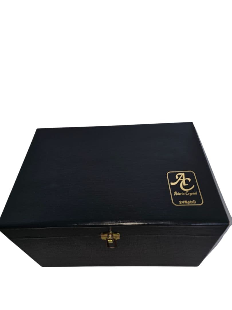 未使用Aderia Crystal 24%pbO コバルトブルー クリスタル花瓶