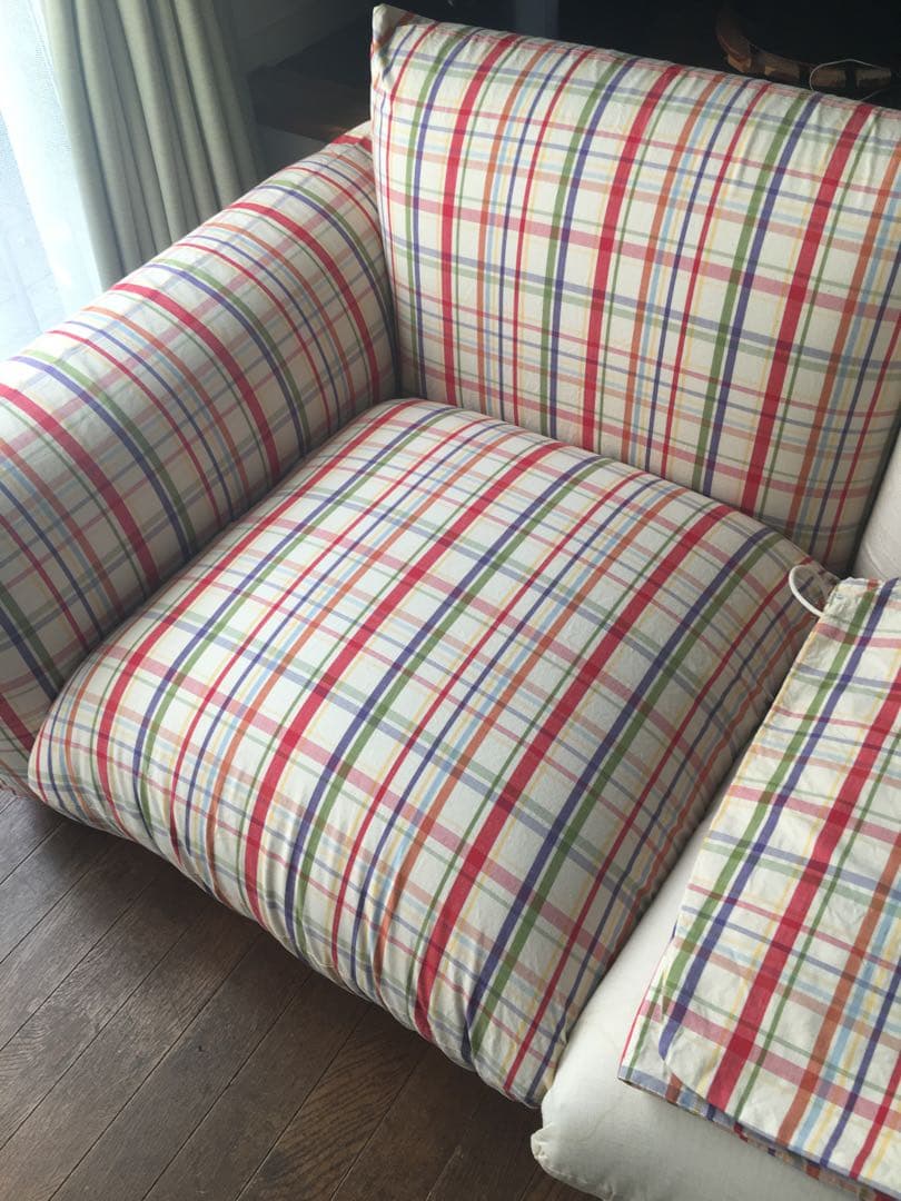 arflexマレンコ　チェック柄 1人掛けソファカバー