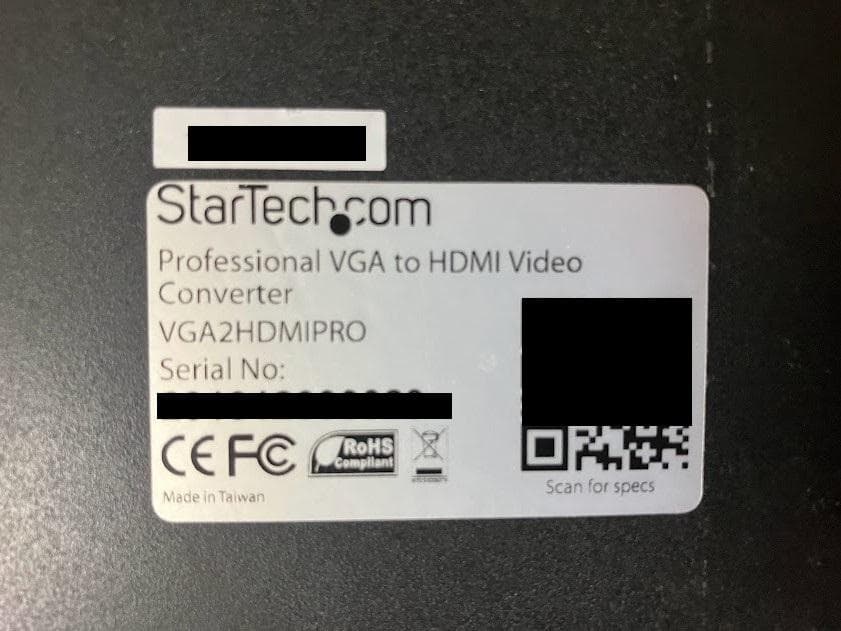 StarTech VGA to HDMI VGA2HDPRO アップスキャン