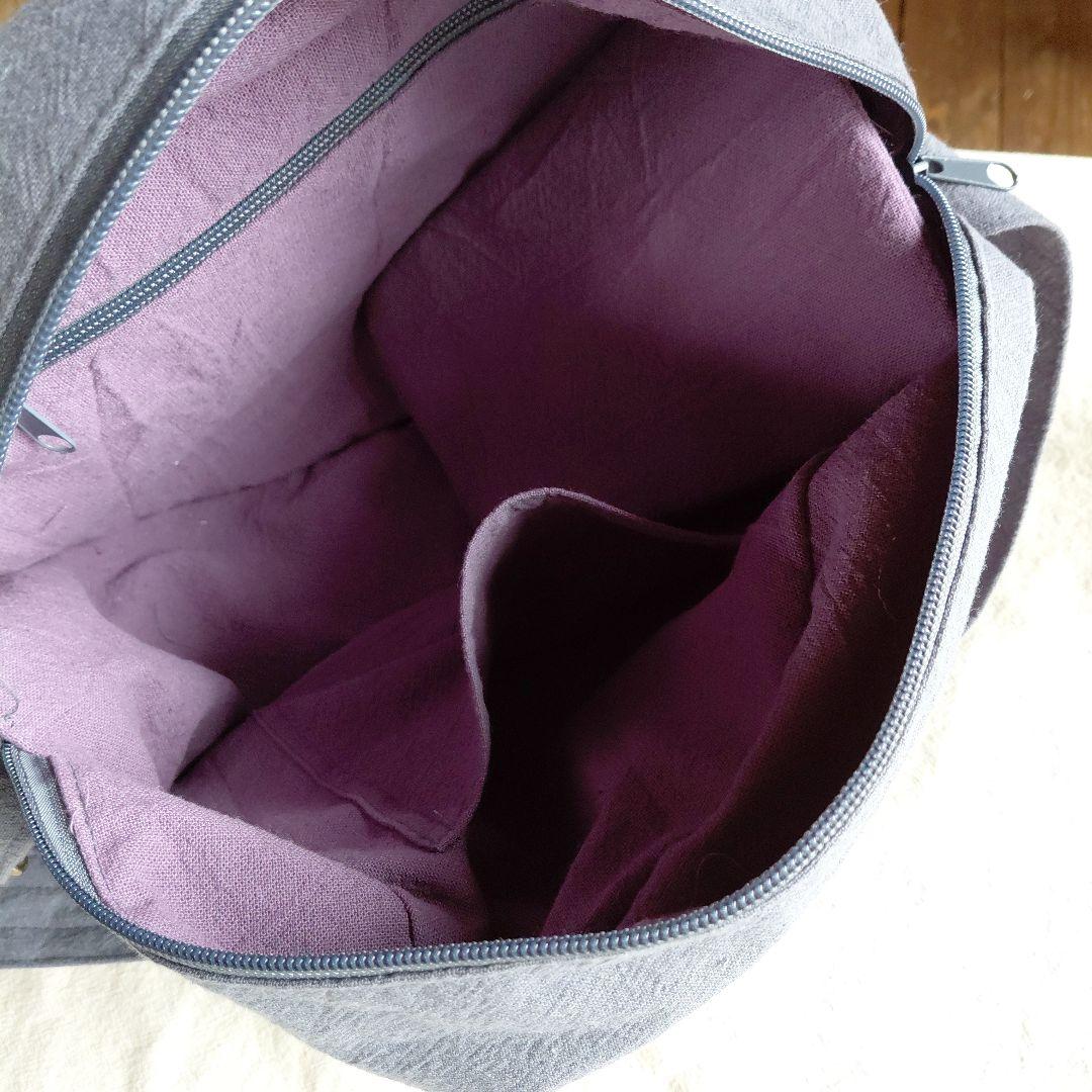 ハンドメイドトートバッグ※スクエアバック※ラウンド型バック※コットンリネン