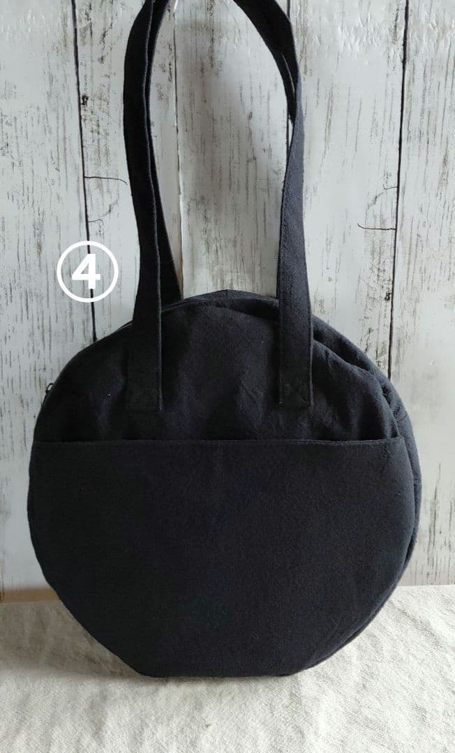 ハンドメイドトートバッグ※スクエアバック※ラウンド型バック※コットンリネン