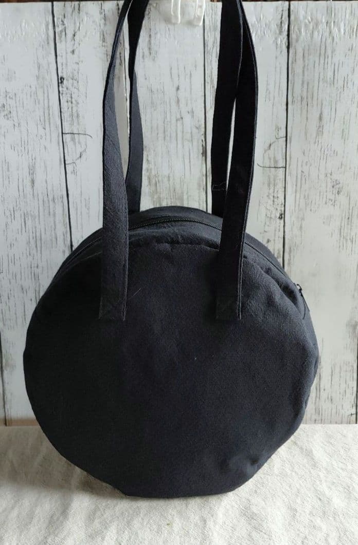 ハンドメイドトートバッグ※スクエアバック※ラウンド型バック※コットンリネン