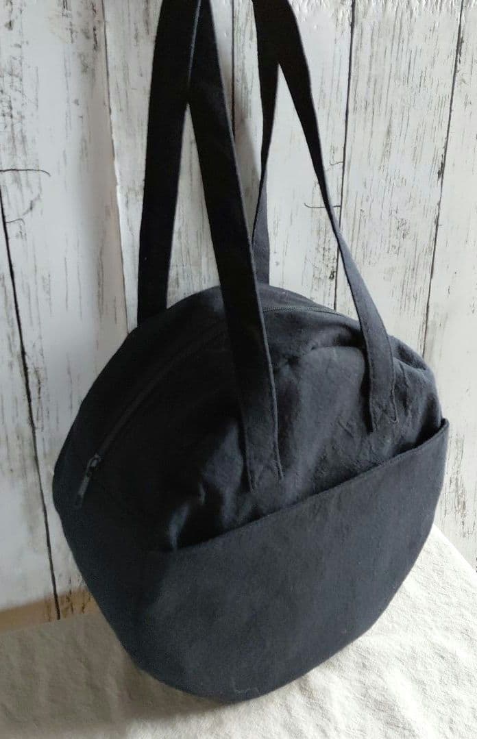 ハンドメイドトートバッグ※スクエアバック※ラウンド型バック※コットンリネン