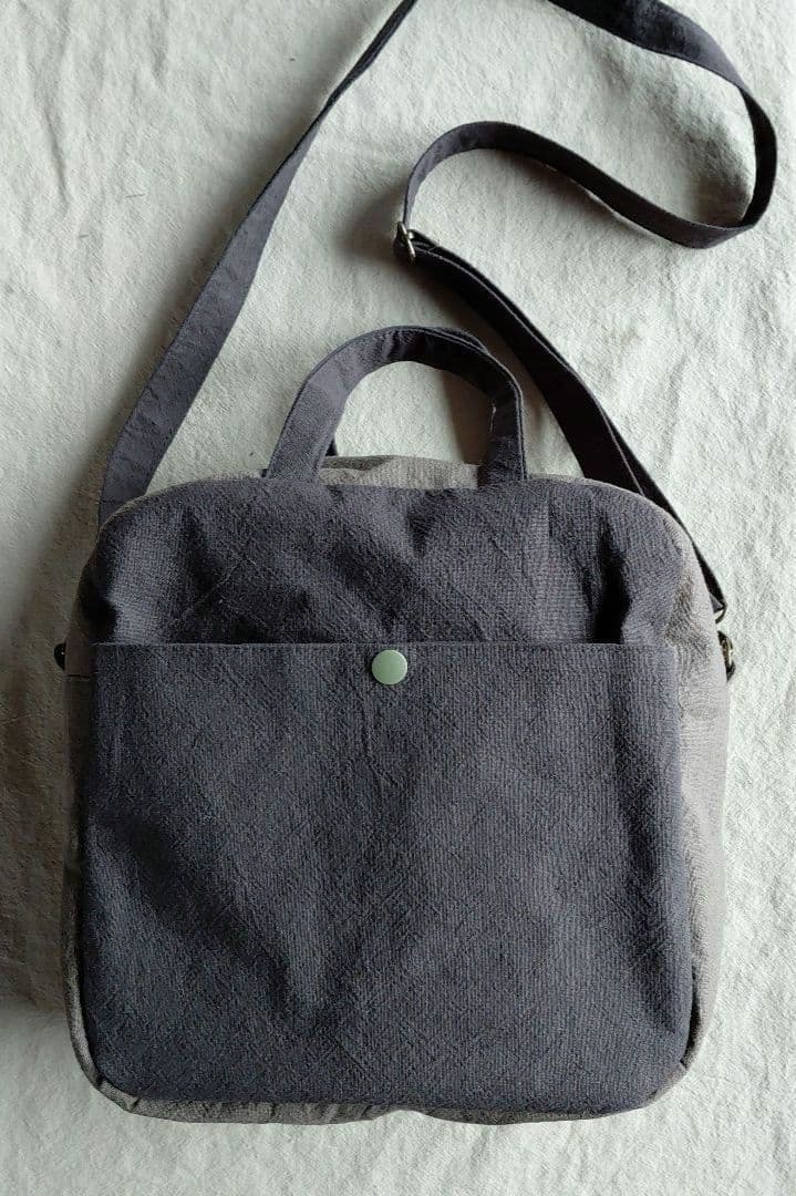 ハンドメイドトートバッグ※スクエアバック※ラウンド型バック※コットンリネン