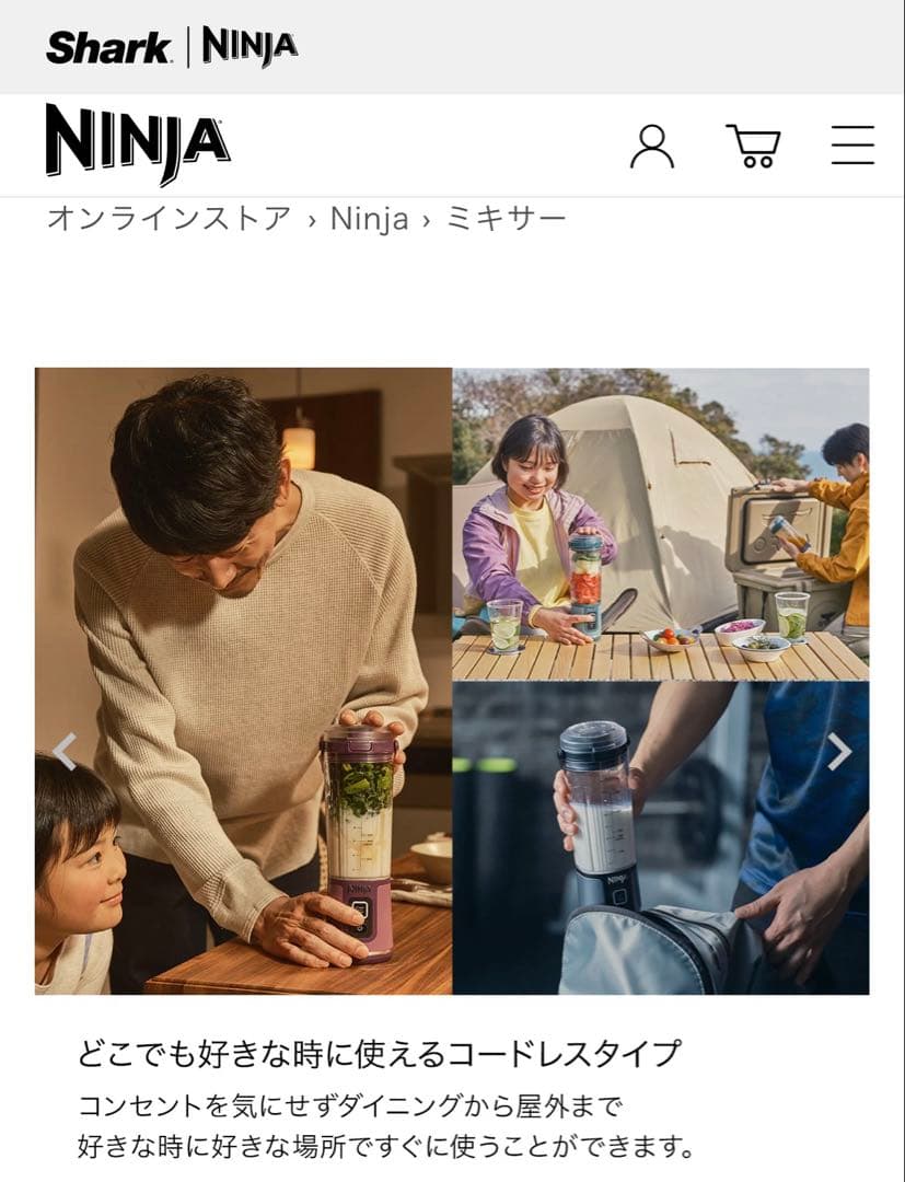 Ninja BLAST コードレスミキサー1個 シルバー&ブルー