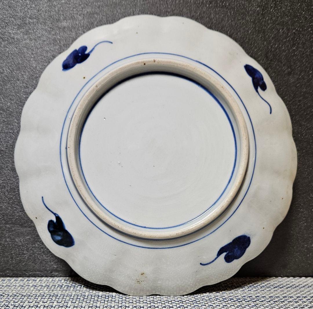 【専用ページ】幕末～明治　古伊万里　金襴手　鉢花の図　18輪花縁　鎬造　染錦皿