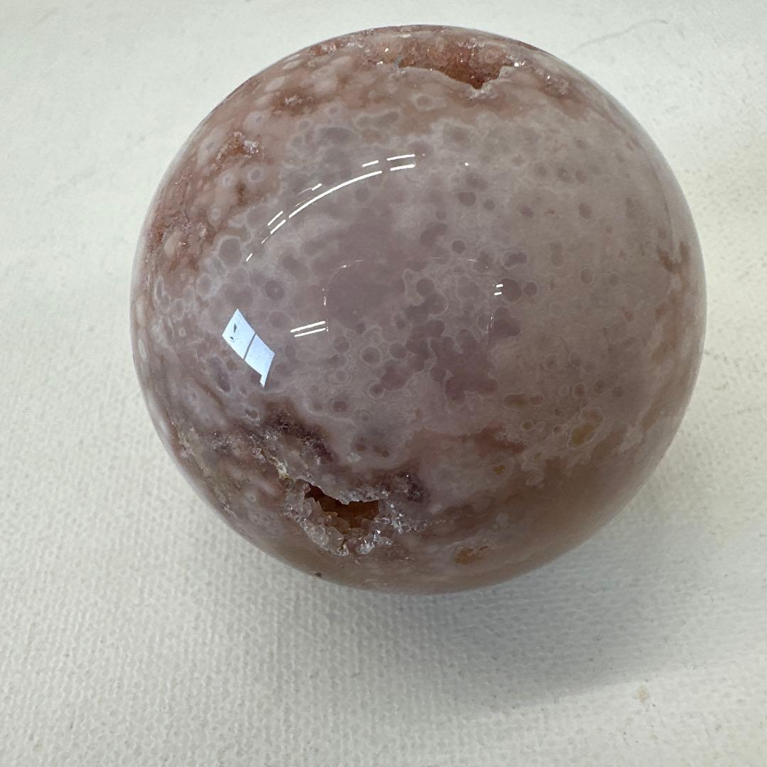 ピンクアメジスト　フラワーアゲート　笑口　ジオード　スフィア　丸玉