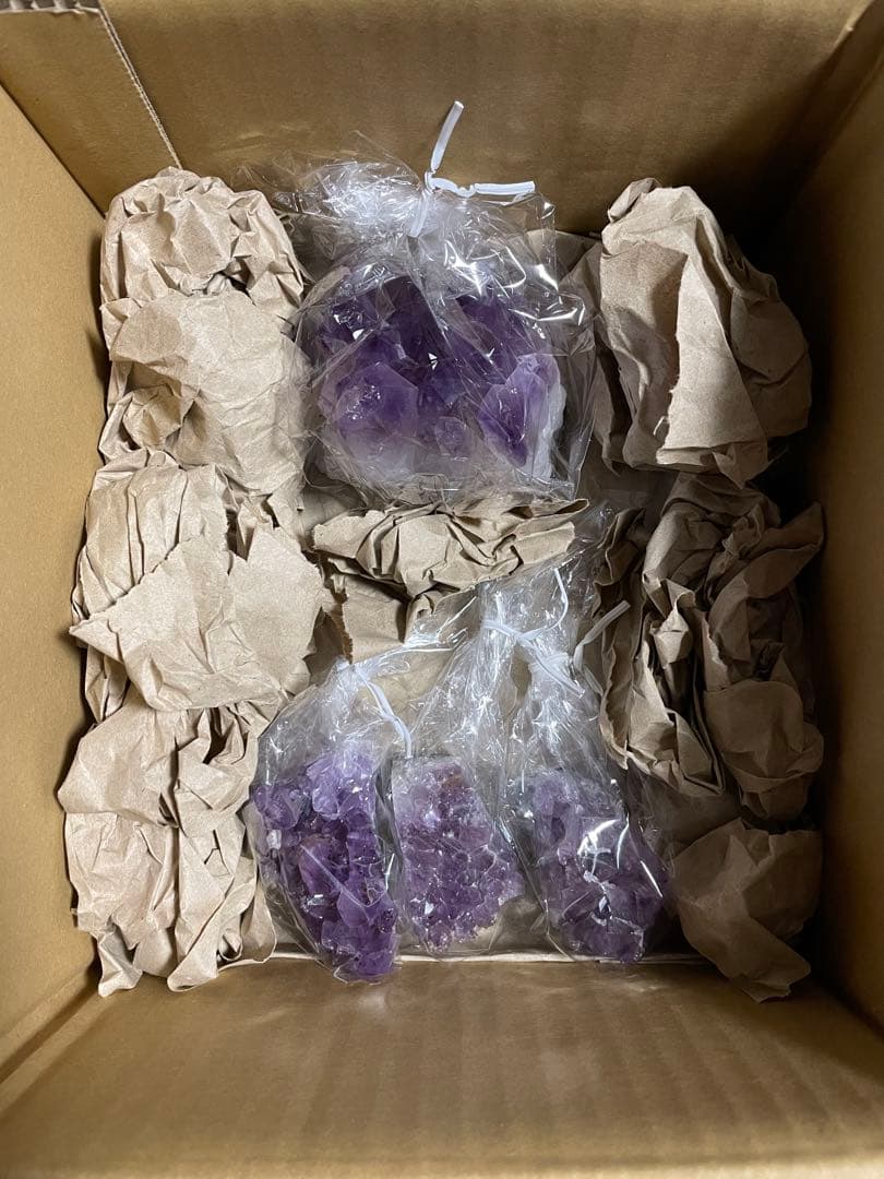 ✨【1点限り】✨アメジストクラスター　原石　天然石　4点セット