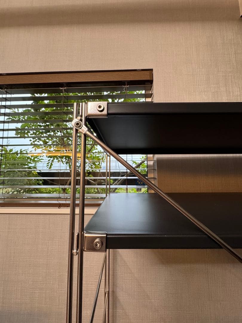 無印スチールユニットシェルフ　スチール棚　ダークグレー