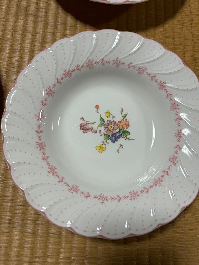 NIKKO ピオニール　花柄陶磁器　4枚　ヴィンテージ　皿　深皿　スープ　カレー