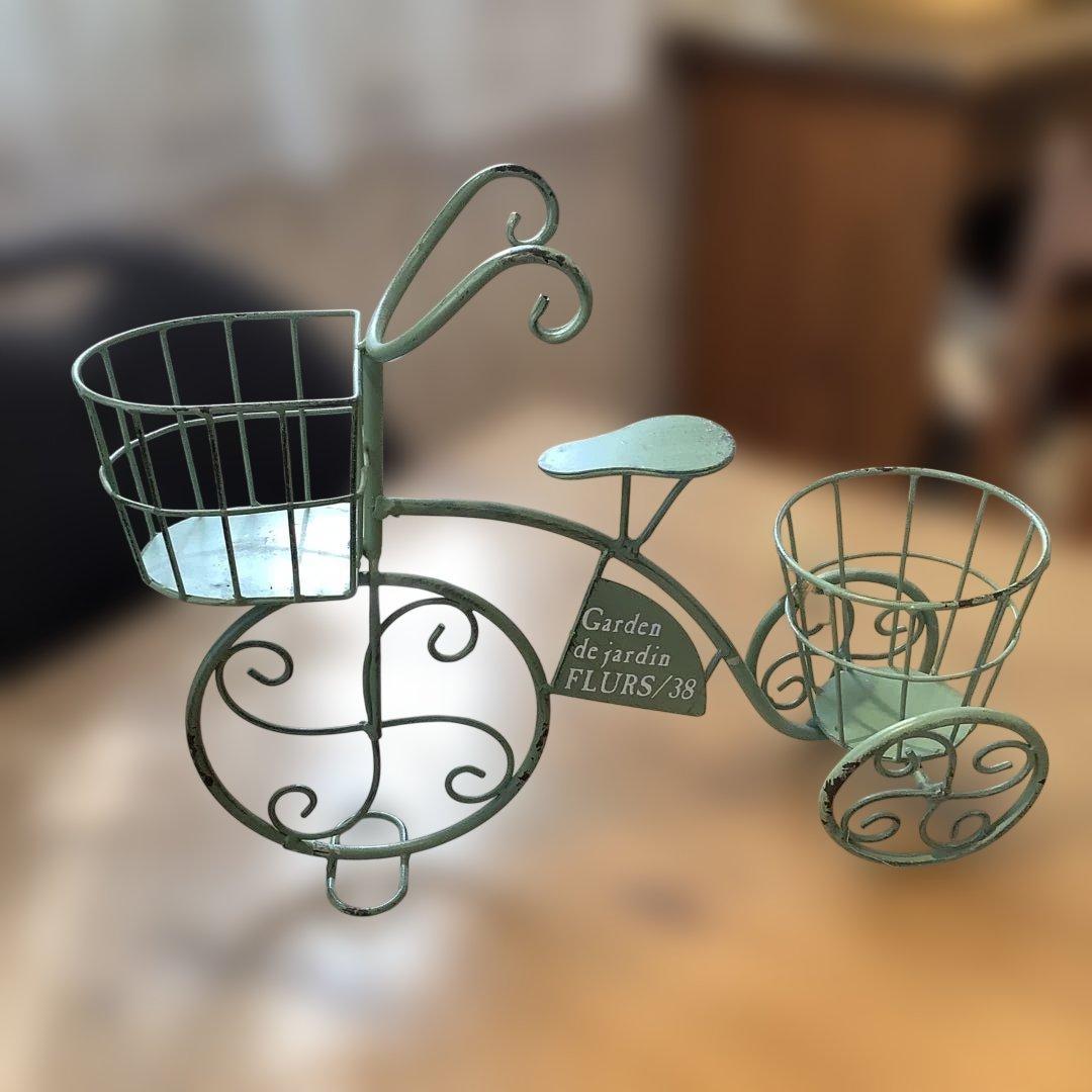 コベントガーデン　トライサイクルポットスタンド　アンティーク雑貨　グリーン