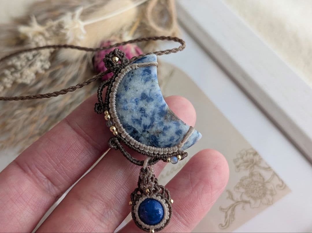 マクラメネックレス ラピスラズリ