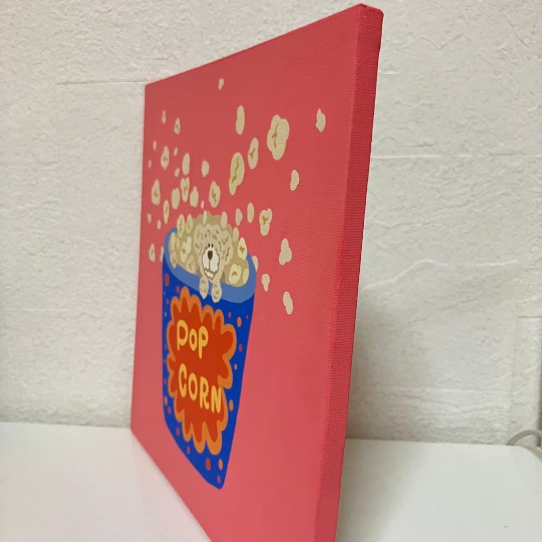 原画【ポップコーンぷーちゃん】　240×240mm アクリル画