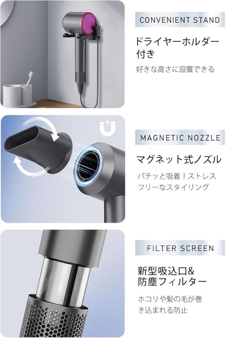 新品ドライヤー大風量 【2025先端モデル温度&風速表示】ヘアドライヤー速乾美髪