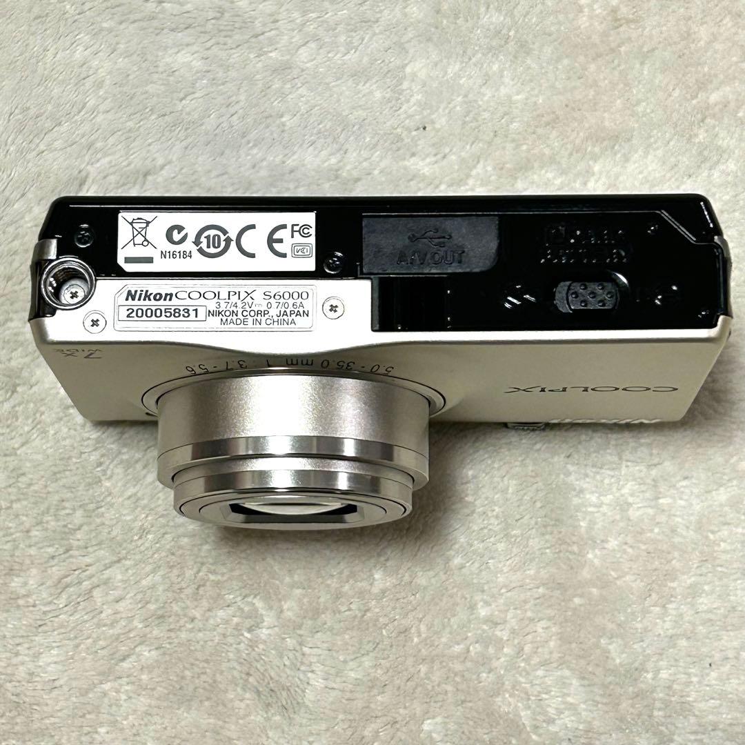 【美品 動作確認済】Nikon Coolpix S6000 シルバー デジカメ