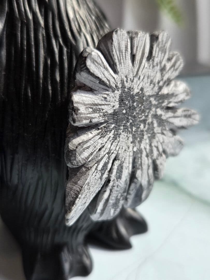 菊花石ペンギン置物