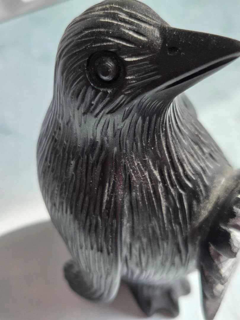 菊花石ペンギン置物