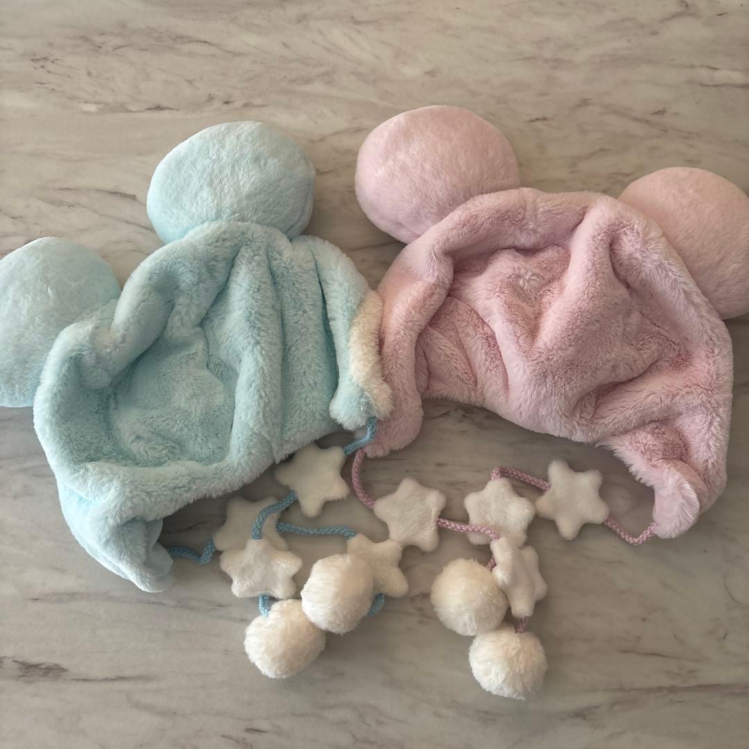 ディズニー ファンキャップ 星 パステル ピンク 水色 ミッキー　ミニー セット