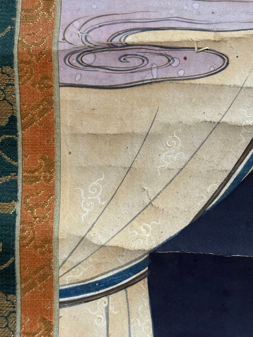 嘉永元年　仏画　嵯峨清涼寺仏佗像　古版画　仏教美術　掛軸　送料込み250824