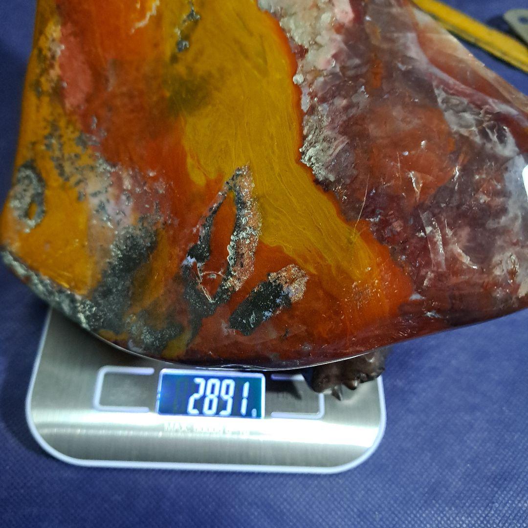 佐渡 赤玉石 黄彩 鑑賞石 水石 ジャスパー天然石 台座付