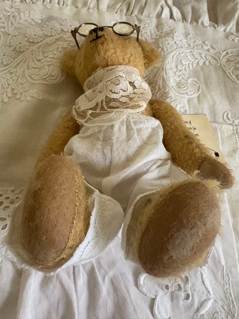 アーティストベア☆HMベア♡眼鏡をかけたレース付きベアピーター　ティディベア