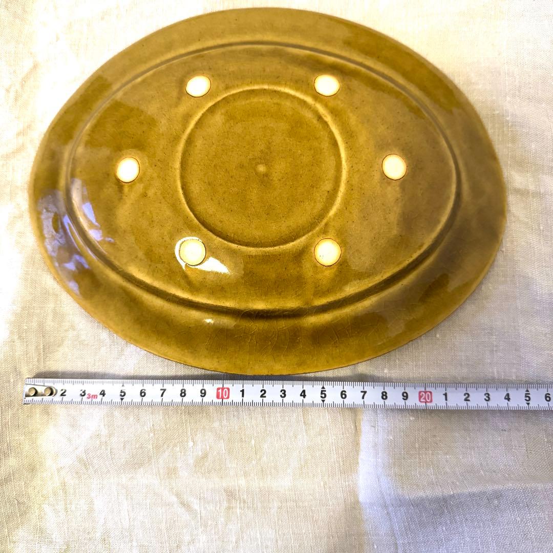 awabiware アワビウェア 岡本純一 オーバル皿 作家 器 イエロー 黄色
