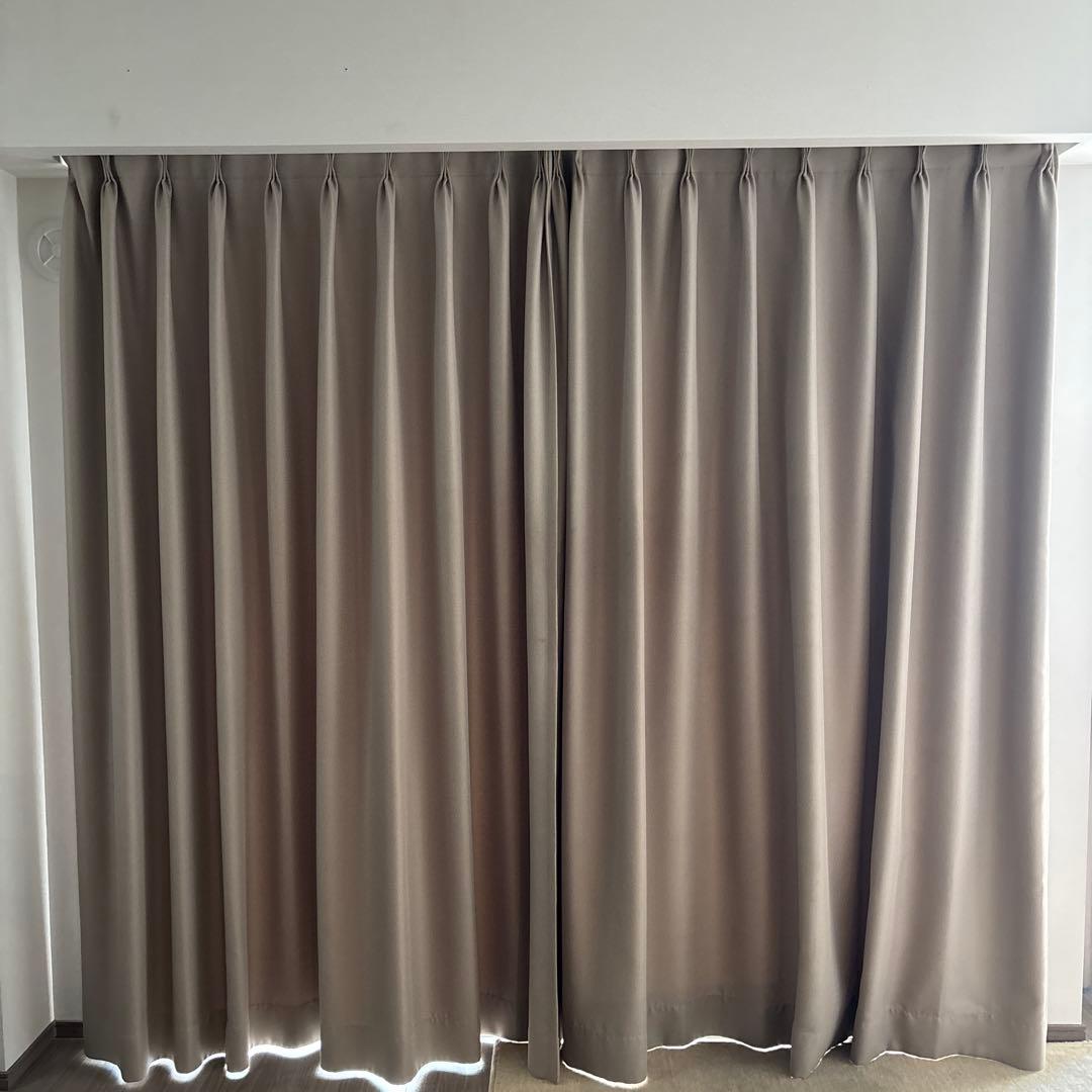 レースカーテン＆遮光ドレープカーテンセット203㎝x198㎝