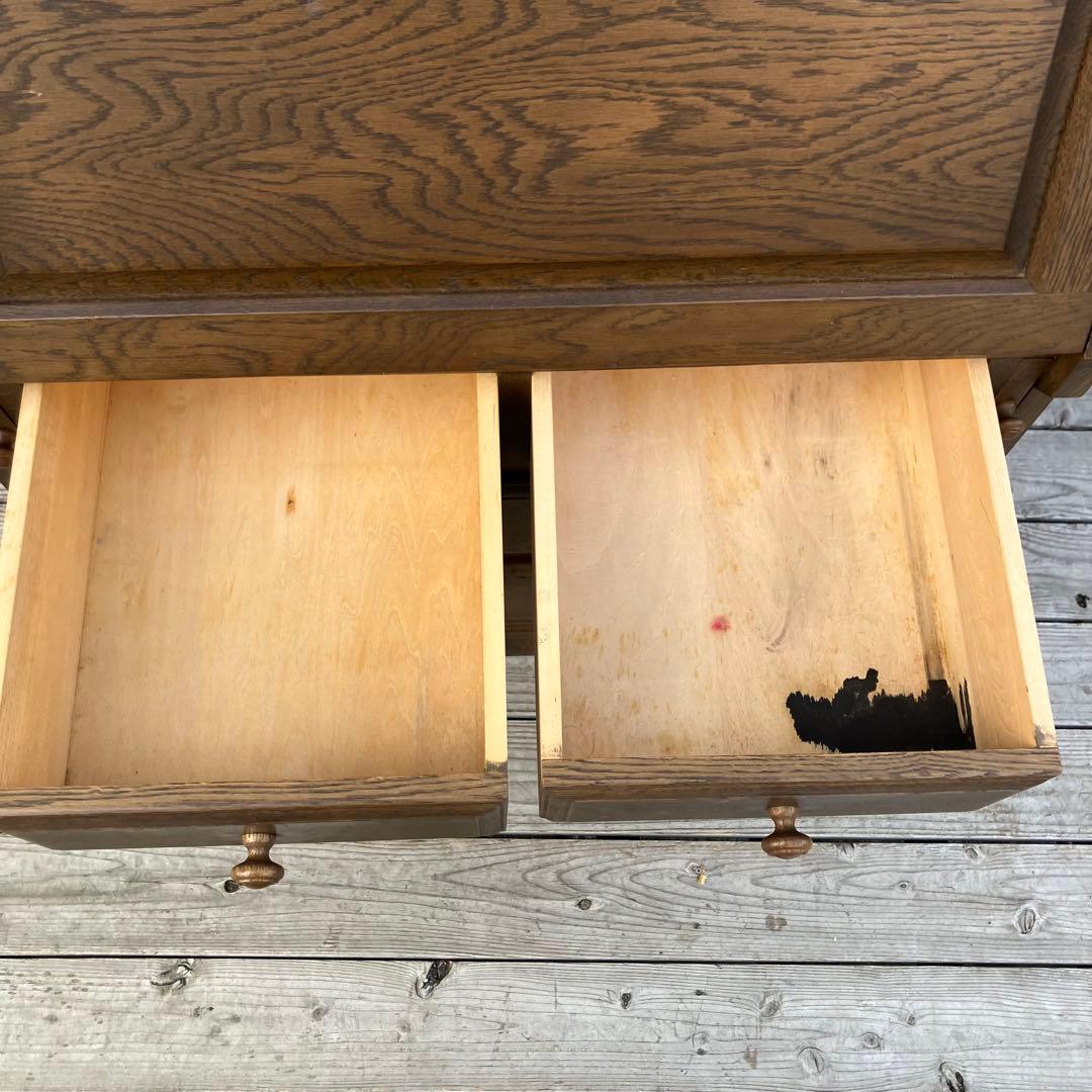 英国クラシック 木製 ライティングビューロ 4段引き出し サイドボード 文机