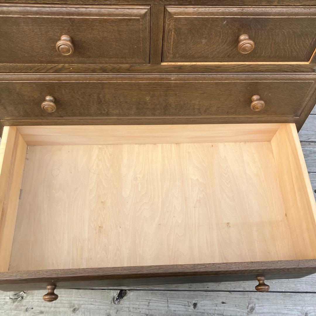 英国クラシック 木製 ライティングビューロ 4段引き出し サイドボード 文机