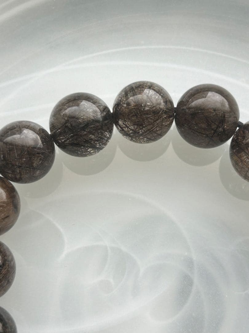 ブラックシルバールチルクォーツブレスレット12ミリ