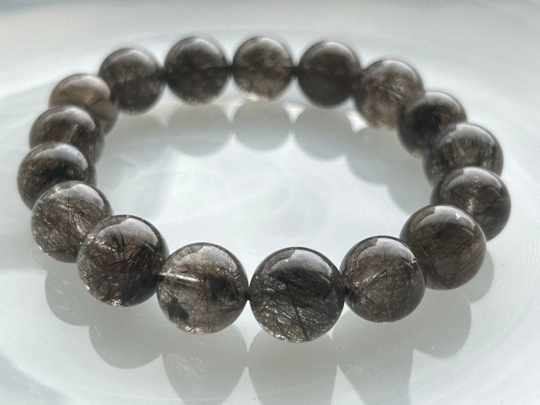 ブラックシルバールチルクォーツブレスレット12ミリ