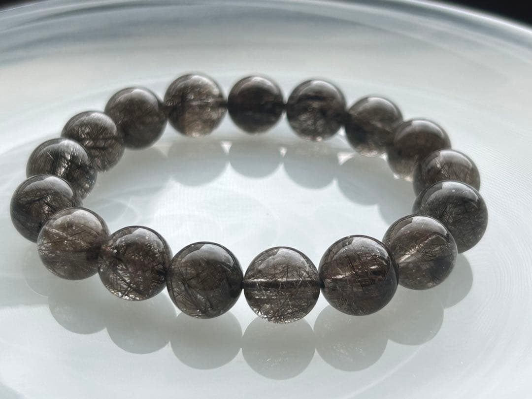 ブラックシルバールチルクォーツブレスレット12ミリ