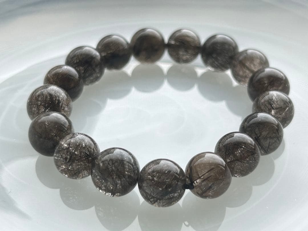 ブラックシルバールチルクォーツブレスレット12ミリ