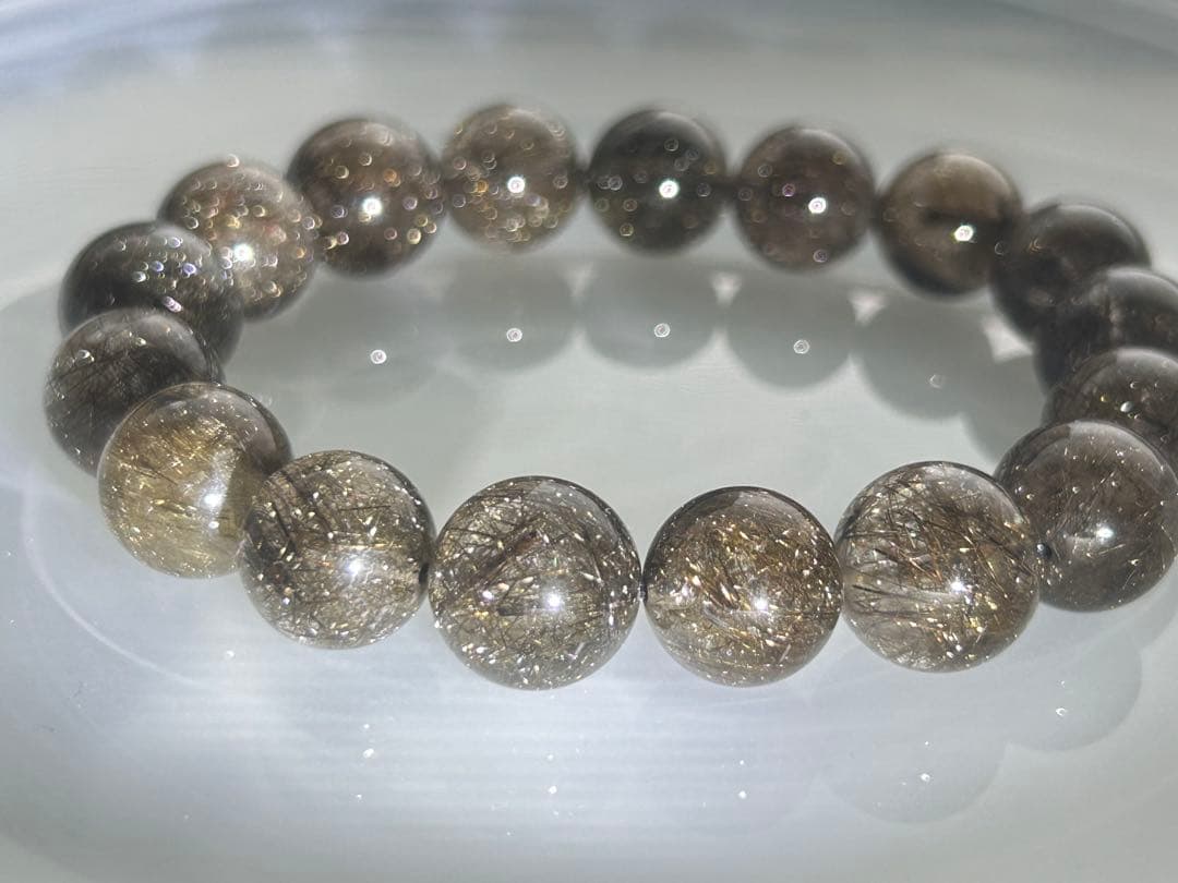 ブラックシルバールチルクォーツブレスレット12ミリ