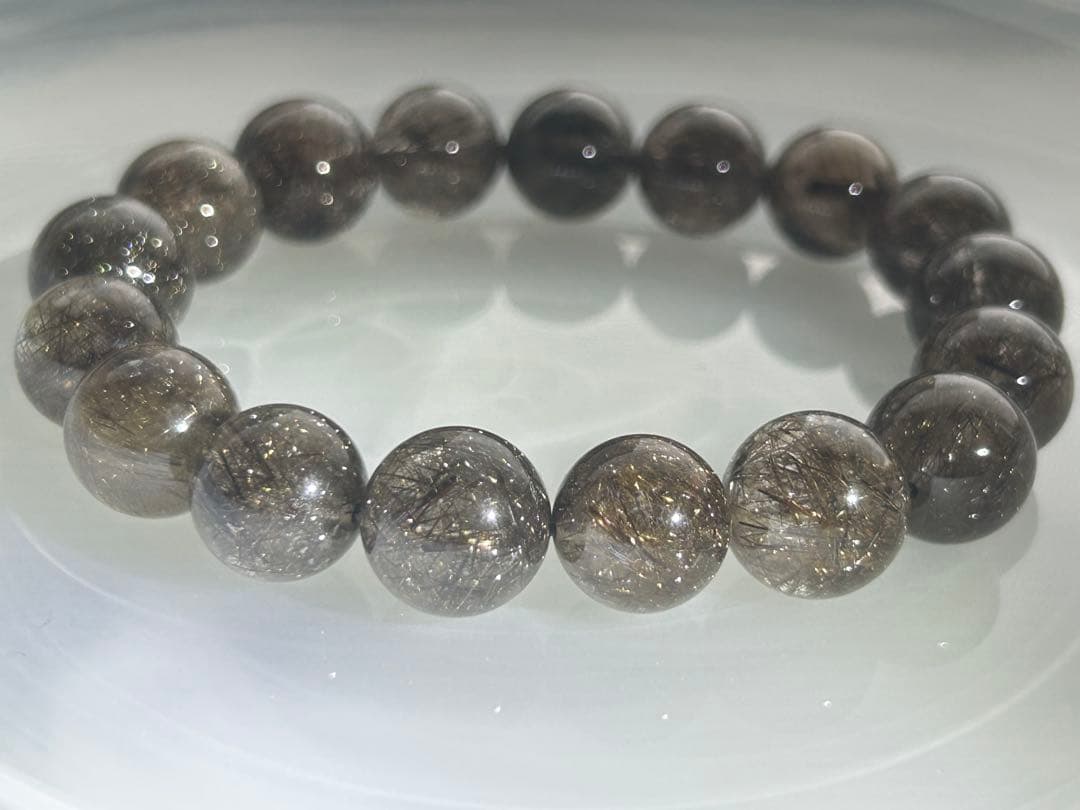 ブラックシルバールチルクォーツブレスレット12ミリ