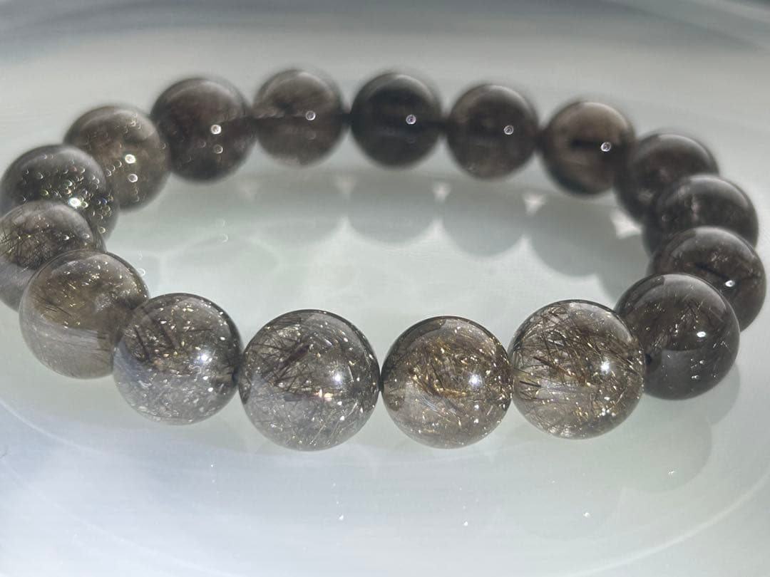 ブラックシルバールチルクォーツブレスレット12ミリ